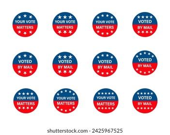 Wahlsymbol wählen. US-Abstimmung, Wahlaufkleber. Die politische Ikone der USA