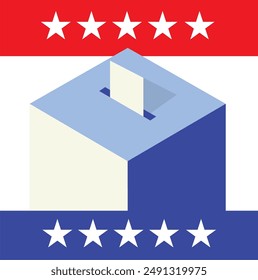 Vote Election Logo in US Vector Icon