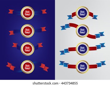 vote election theme banner sticker ribbon