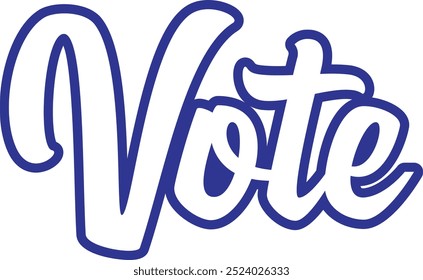 Vote projeto de tipografia eleitoral em branco plano fundo isolado transparente para cartão, camisa, capuz, moletom, vestuário, cartão, tag, caneca, ícone, cartaz ou distintivo
