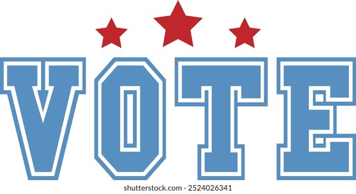 Vote election typography design on plain white transparent isolated background for card, shirt, hoodie, sweatshirt, apparel, card, tag, mug, icon, poster or badge