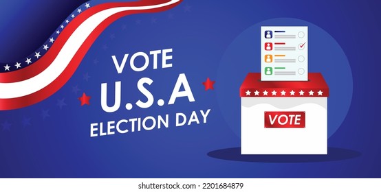 Vote election in usa banner american patriotic background for election day