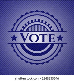 Vote emblem with denim texture
