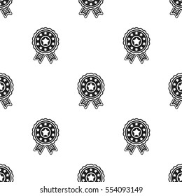Vote emblem icon in black style isolated on white background. Patriot day pattern stock vector illustration.