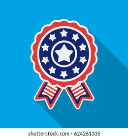 Vote emblem icon in flat style isolated on white background. Patriot day symbol stock vector illustration.