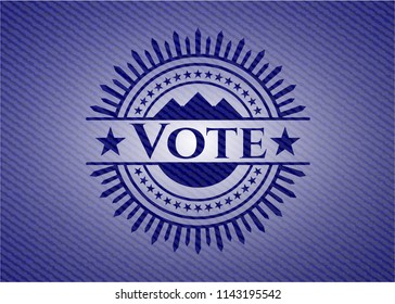 Vote emblem with jean background