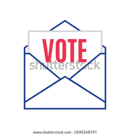 Vote Envelope, Election Vote Mail Icon Symbol Vector Illustration Background