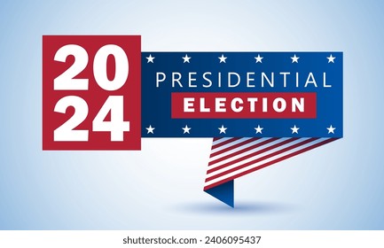 Vote. Every voice matters. Vector banner template for US presidential election. Election day. Usa debate of president voting 2024. Election voting poster. Vote 2024 in USA, banner design