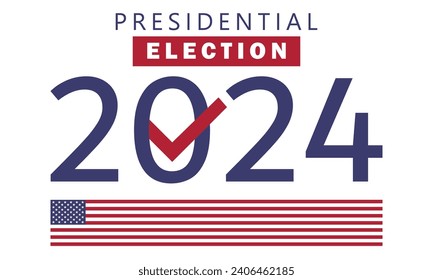 Vote. Every voice matters. Vector banner template for US presidential election. Election day. Usa debate of president voting 2024. Election voting poster. Vote 2024 in USA, banner design