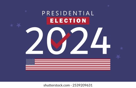 Votação: Toda voz importa. Modelo de banner vetorial para as eleições presidenciais nos EUA. Dia da eleição. Debate americano sobre a votação do presidente em 2024. Cartaz eleitoral. Vote em 2024 nos EUA, design de banner