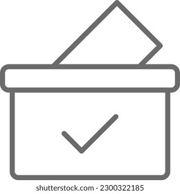 Wählen Sie Feedback-Symbol mit schwarzem Rahmenstil. Wahl, Kiste, Abstimmung, Demokratie, Wahlmöglichkeit, Papier, Wahlen. Vektorgrafik