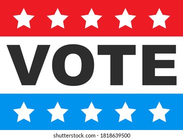 Vote flag sign with stars, election 2020