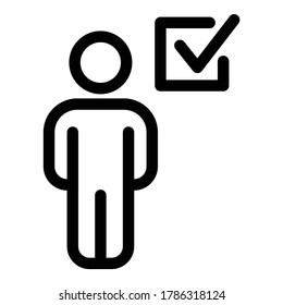 Icono plano de votación aislado en fondo blanco