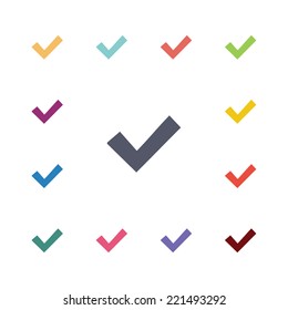 vote flat icons set. Open round colorful buttons. Vector 