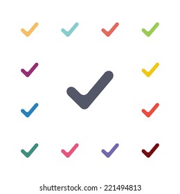 vote flat icons set. Open round colorful buttons. Vector 