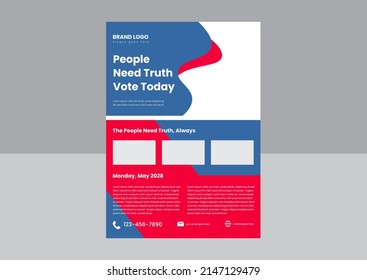 vote flyer poster design template. vote for a better future poster leaflet design template. vote event flyer design vector illustration.