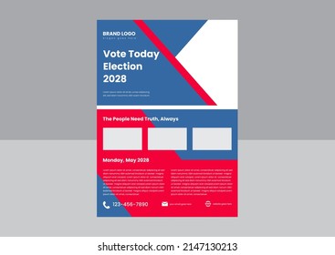 vote flyer poster design template. vote for a better future poster leaflet design template. vote event flyer design vector illustration.