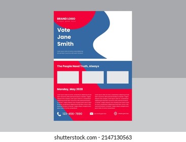 vote flyer poster design template. vote for a better future poster leaflet design template. vote event flyer design vector illustration.