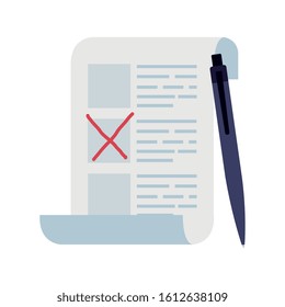 vote form with pen isolated icon vector illustration design