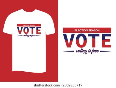 vote is free t shirt vector design