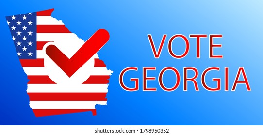 VOTE In Georgia.Presidential Election In Georgia USA 2020.Vector Illustration.Political Election Campaign.