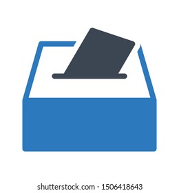 vote glyph colour vector icon
