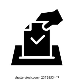 Votum-Glyphe-Symbol-Vektorgrafik. Einfache Vektorgrafik von Elementen, geeignet für Anwendungen, Websites und Präsentationen einzeln auf weißem Hintergrund