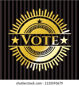 Vote golden emblem or badge