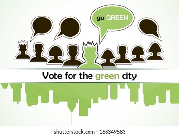Vote for the green city concept business art design
