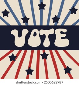 Vote in groovy style.  American Election Day for web banners, cards, posters.