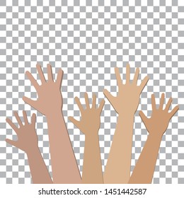 vote hand. up hand . Eps 10.Vector illustration