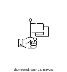 vote hand with flag line style icon vector illustration design