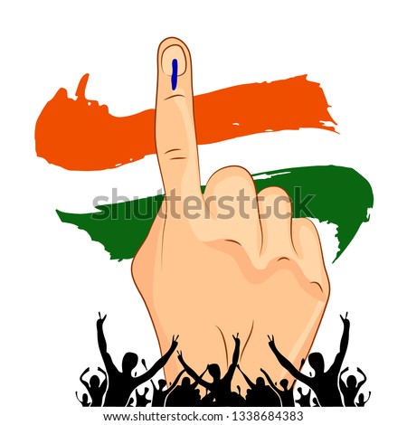 Vote with hand of India election