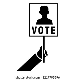 Vote hand poster icon. Simple illustration of vote hand poster vector icon for web design isolated on white background