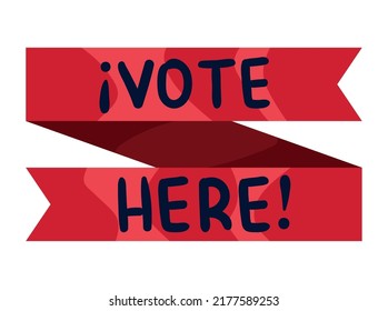 Vote Here In Ribbon Frame