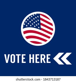 Vote Here Sign Vector Design