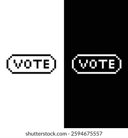 vote  icon 8 bit, pixel art check vote button 8 bit icon for game  logo. 