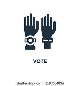 Vote icon. Black filled vector illustration. Vote symbol on white background. Can be used in web and mobile.