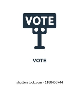 Vote icon. Black filled vector illustration. Vote symbol on white background. Can be used in web and mobile.