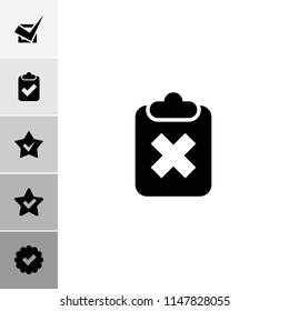 Vote icon. collection of 6 vote filled icons such as star, tick, clipboard with tick. editable vote icons for web and mobile.