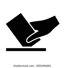 icono de voto insertar papel en el diseño del vector de caja