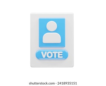 Ilustración 3d del icono de voto