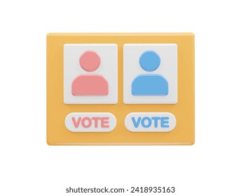 Ilustración 3d del icono de voto