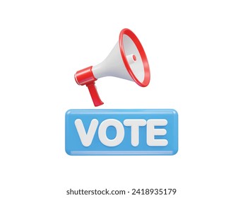 Ilustración 3d del icono de voto