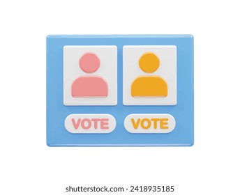 Vote icon illustration 3d rendering