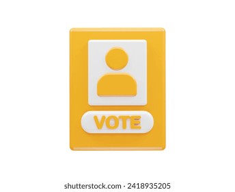 Vote icon illustration 3d rendering