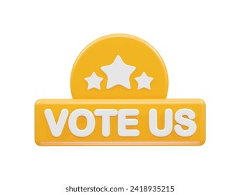 Ilustración 3d del icono de voto