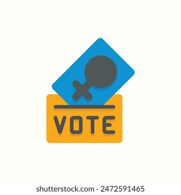 vote icon, isolated flat color womens day icon illustration