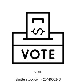 vote icon. Line Art Style Design Isolated On White Background