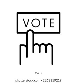 vote icon. Line Art Style Design Isolated On White Background